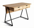 Wooden desk with black metal legs and two drawers 120 x 60 x 75cm