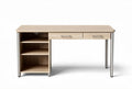 Wooden desk with metal legs and shelves 120 x 60 x 75cm for home office