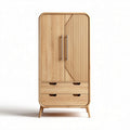 Wooden wardrobe with drawers and a stylish ribbed design 80 x 40 x 180cm