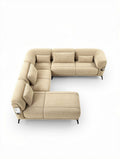 L-shaped sectional sofa with fabric upholstery and adjustable back pillows 250 x 250 x 80cm