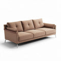 Fabric three-seater sofa in beige with metal legs measuring 220 x 80 x 85cm