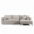 Textured fabric sectional sofa with removable cushions in light gray 240 x 90 x 85cm
