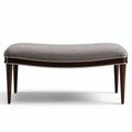 Upholstered bench in gray fabric with walnut finish 100 x 60 x 40cm